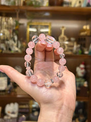 Soft Radiance · Rose Quartz & Clear Quartz Bracelet