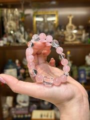 Soft Radiance · Rose Quartz & Clear Quartz Bracelet