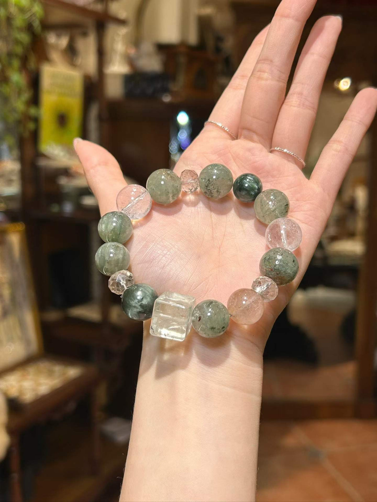 Quiet Growth · Natural Green Crystal Bracelet