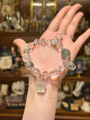Fresh Start | Clear Quartz, Green Phantom Quartz & Green Rabbit Hair Quartz Bracelet