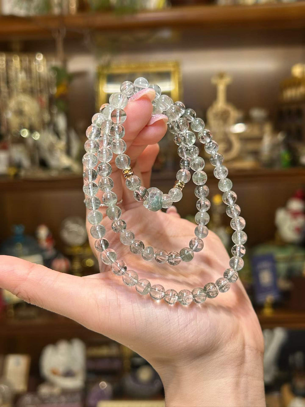 Prosperity Flow | Green Phantom Quartz Triple Wrap Bracelet
