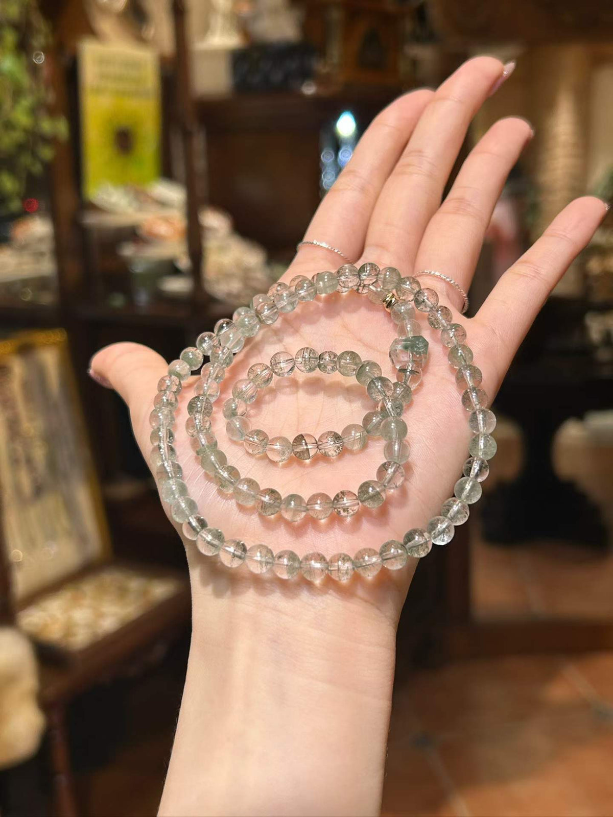 Prosperity Flow | Green Phantom Quartz Triple Wrap Bracelet