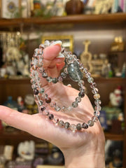 Ember Grove — Red Phantom & Green Phantom Quartz Bracelet