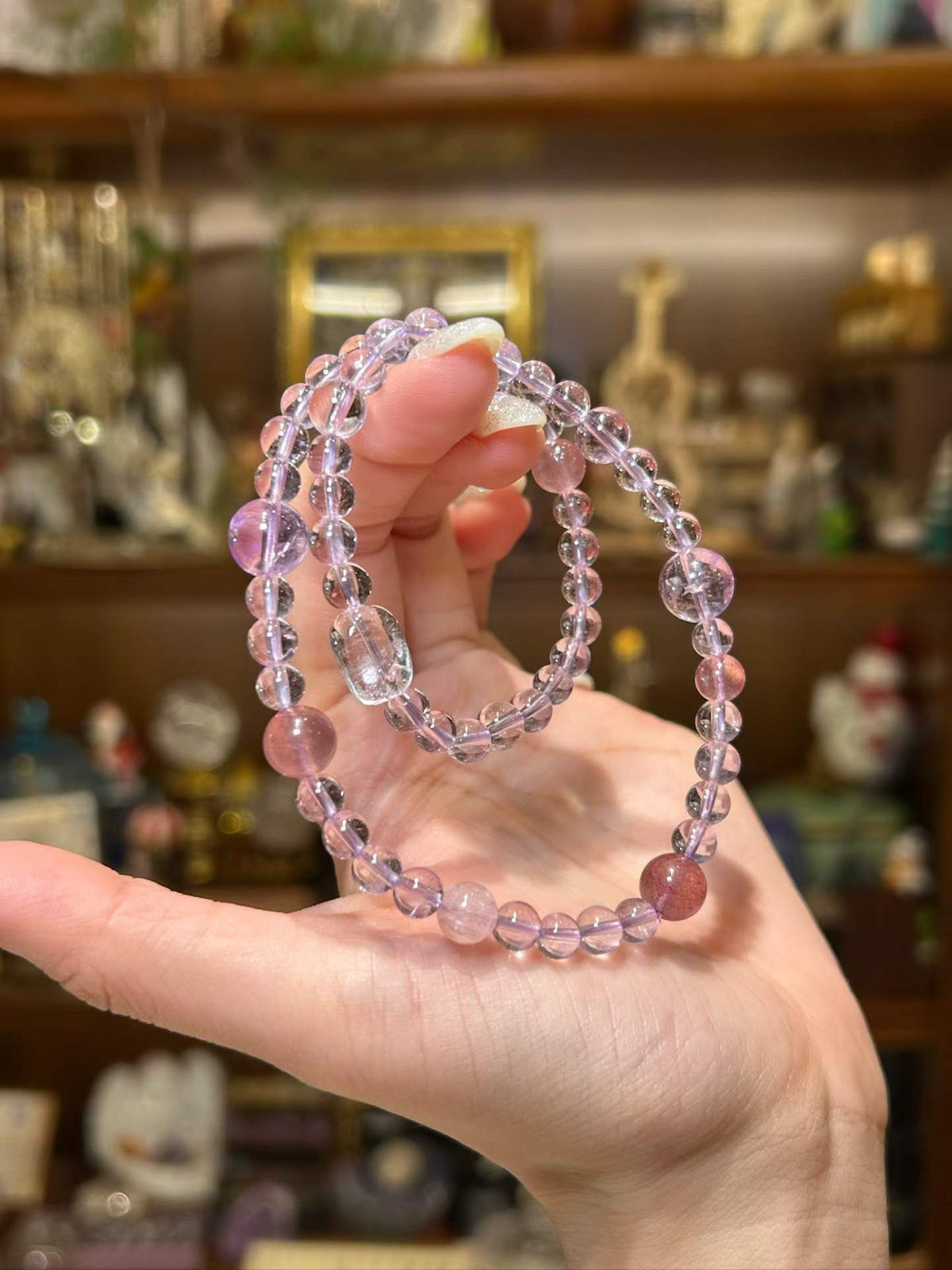 First Bloom — Amethyst & Strawberry Quartz Bracelet