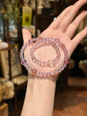 First Bloom — Amethyst & Strawberry Quartz Bracelet