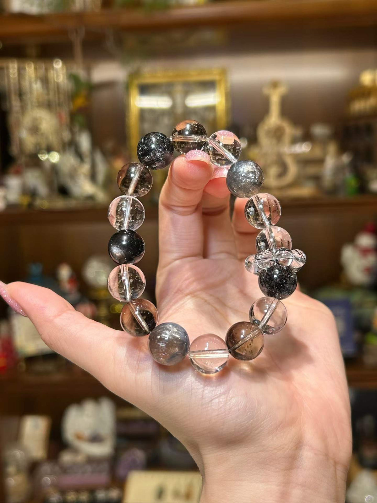 Haven — Black Rutilated Quartz & Smoky Quartz Bracelet