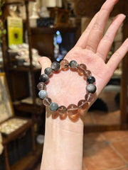Nightfall — Smoky Quartz & Silver Sheen Obsidian Bracelet