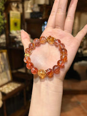 Solstice — Red Flower Quartz & Citrine Bracelet