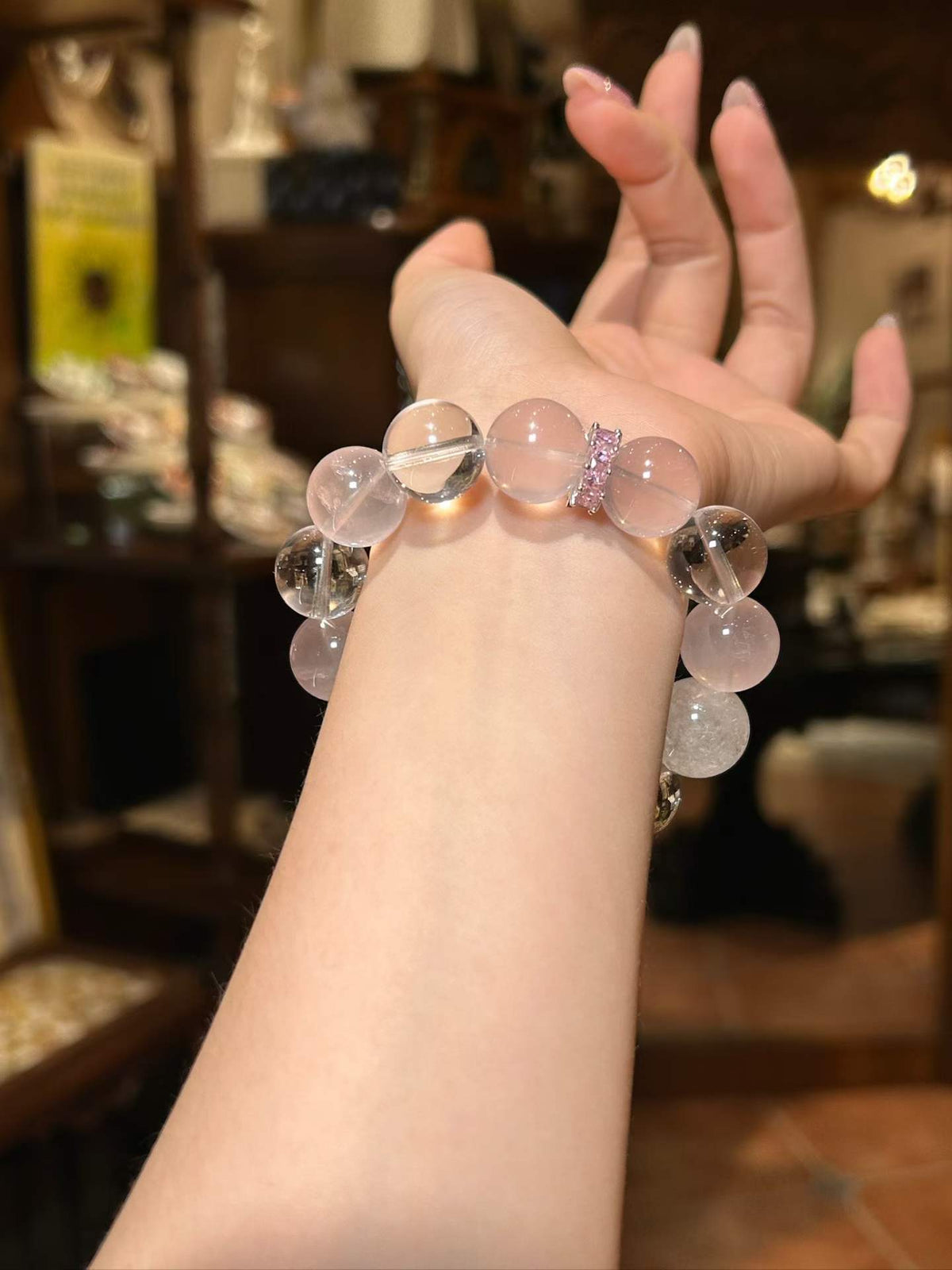 Siren — Rose Quartz & Clear Quartz Mermaid Tail Bracelet