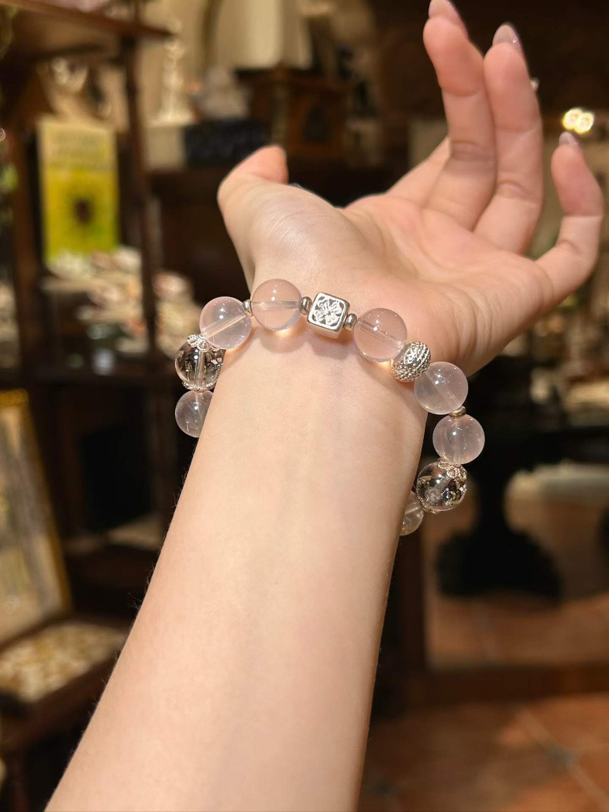Keepsake — Rose Quartz & Clear Quartz Bracelet