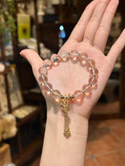Clara — Clear Quartz Bow & Tassel Bracelet