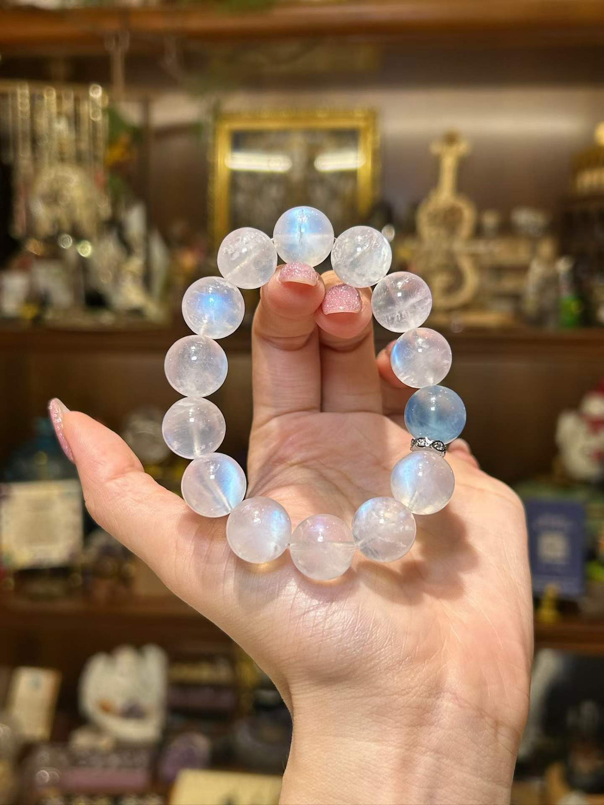 Moonlit Tide — Blue Moonstone & Aquamarine Bracelet