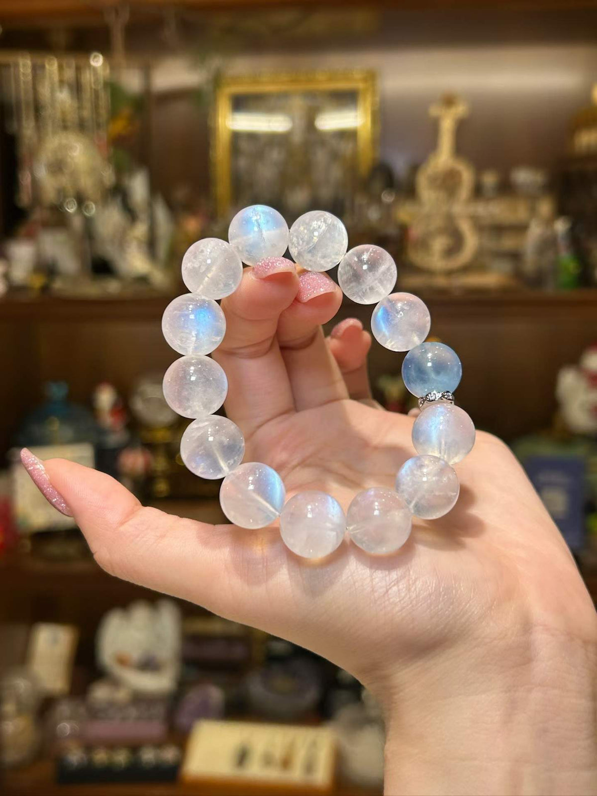 Moonlit Tide — Blue Moonstone & Aquamarine Bracelet