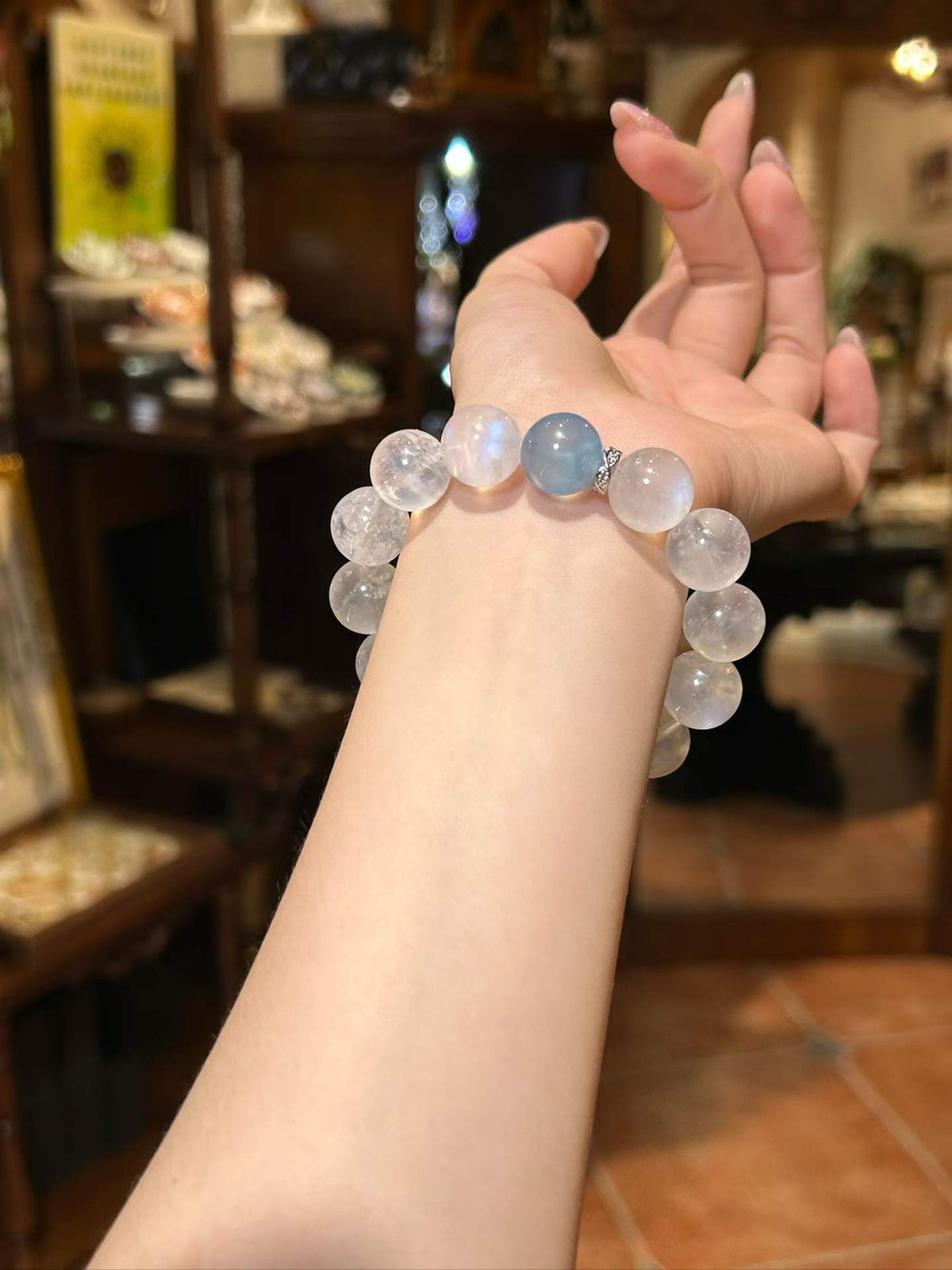 Moonlit Tide — Blue Moonstone & Aquamarine Bracelet