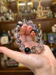 Midnight Insight | Herkimer Quartz, Silver Sheen Obsidian & Iolite Bracelet