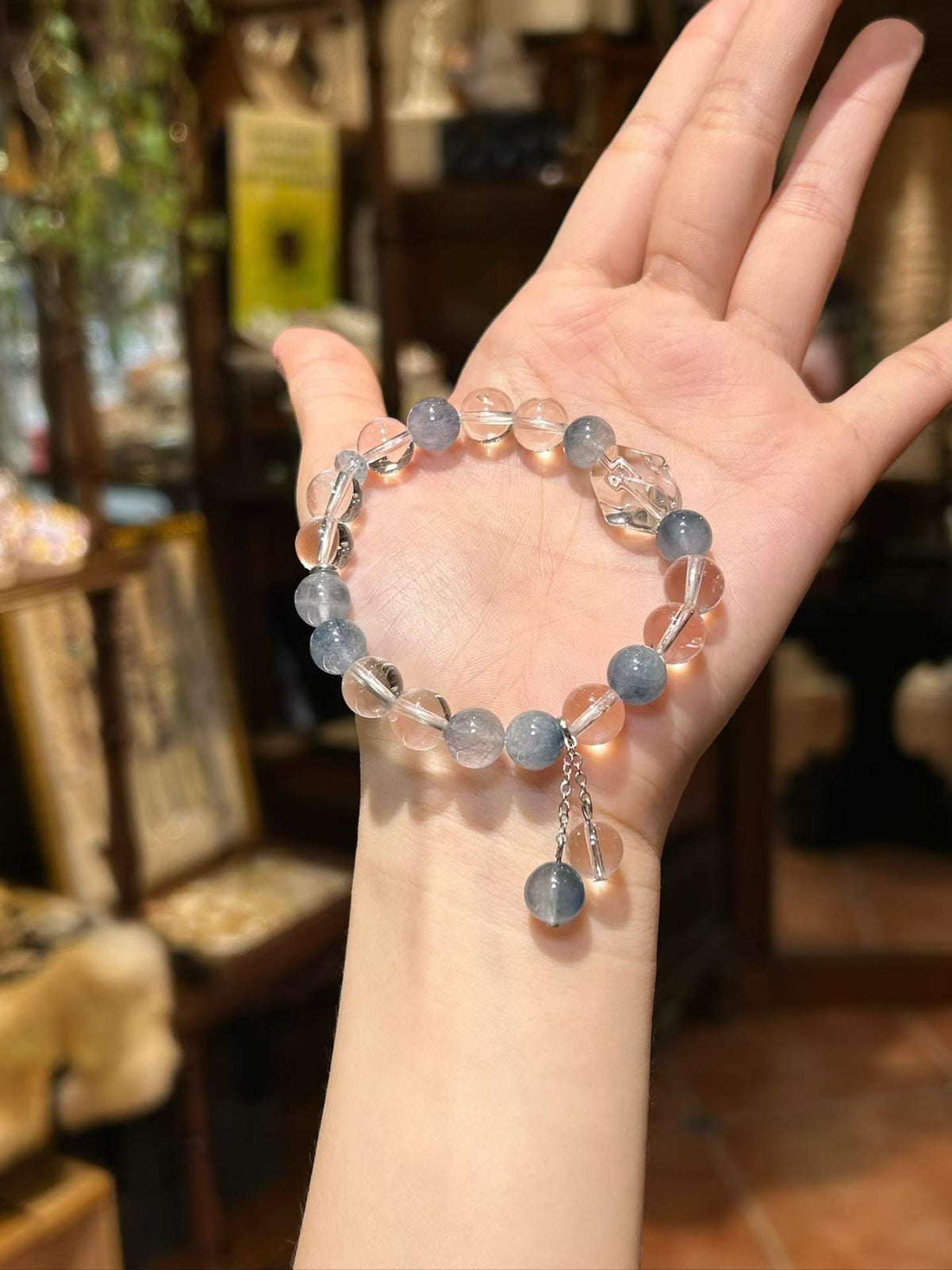 Clear Voice | Blue Rutilated Quartz & Clear Quartz Bracelet