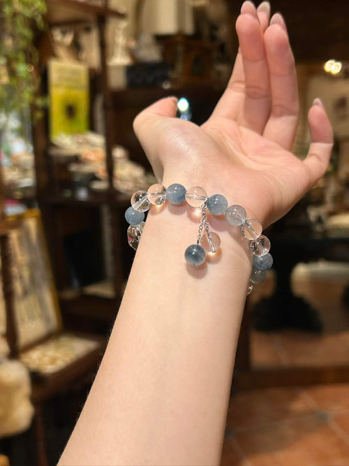 Clear Voice | Blue Rutilated Quartz & Clear Quartz Bracelet