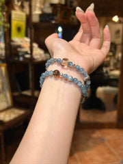 Steady Voice | Blue Kyanite & Smoky Quartz Bracelet