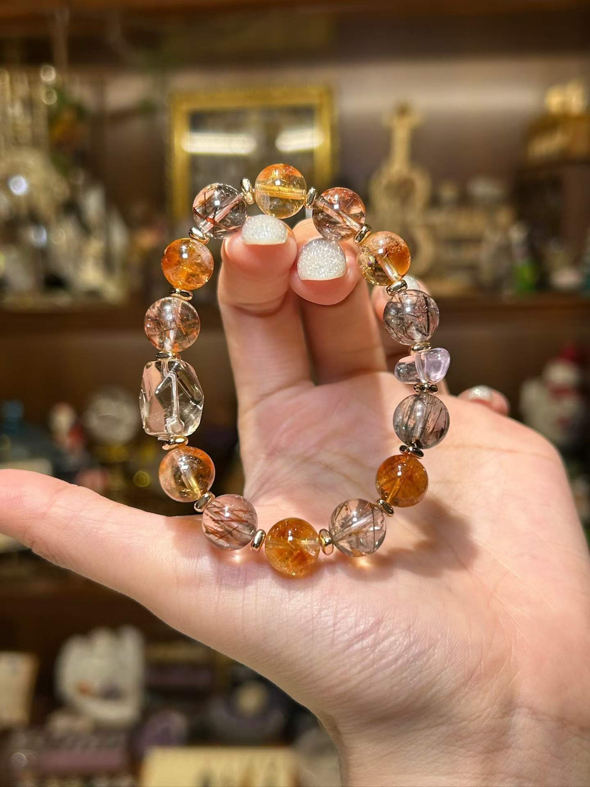 Golden Guard | Black Gold Rutilated Quartz & Citrine Bracelet
