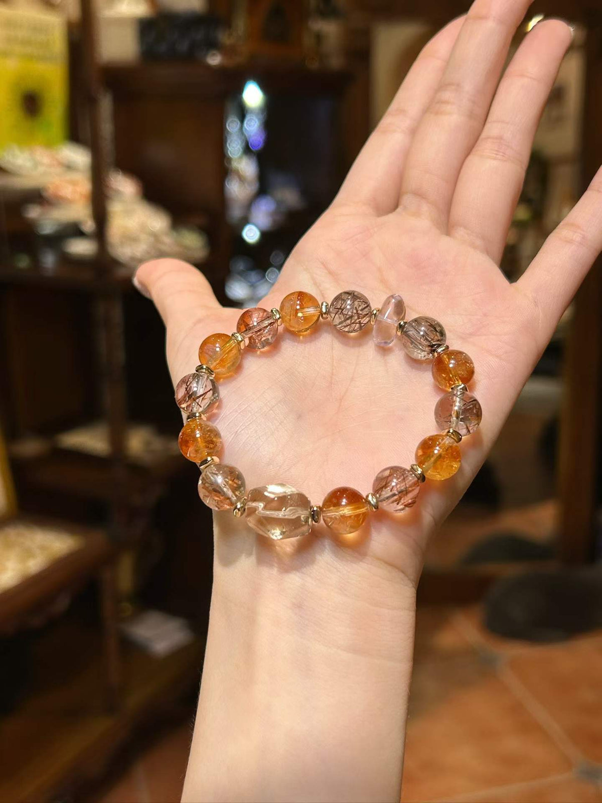 Golden Guard | Black Gold Rutilated Quartz & Citrine Bracelet