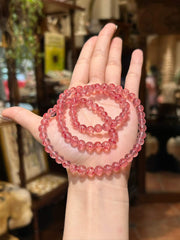 Blush Bloom | Strawberry Quartz Bracelet Set