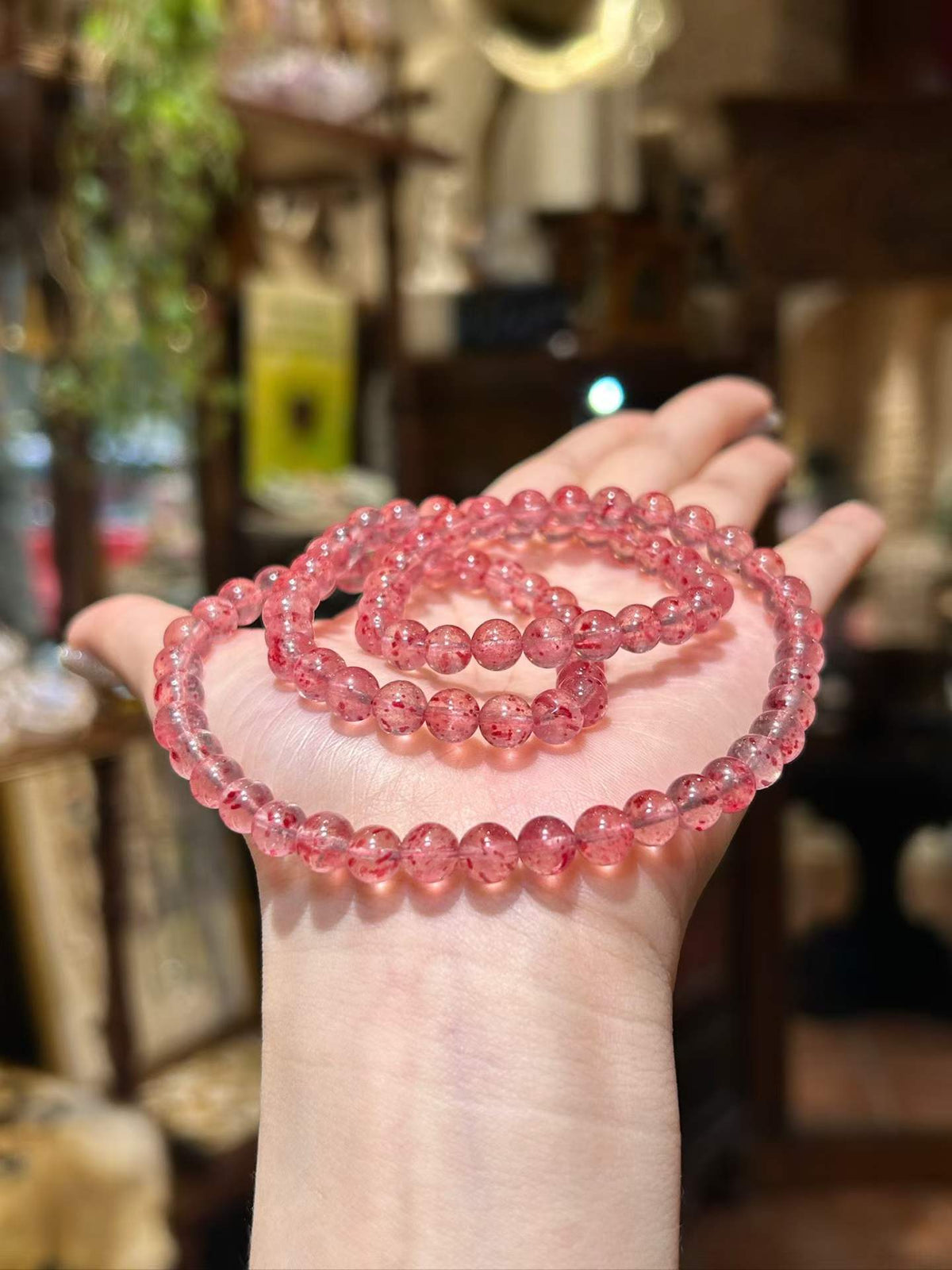 Blush Bloom | Strawberry Quartz Bracelet Set