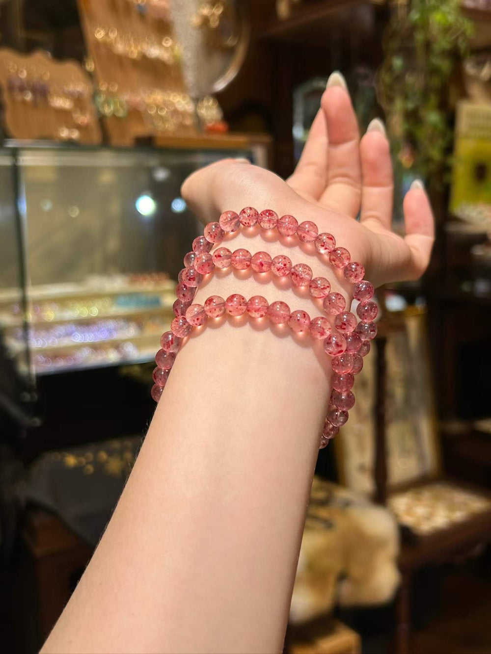 Blush Bloom | Strawberry Quartz Bracelet Set