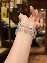 Moonlit Clarity | Blue Topaz, Blue Moonstone & Clear Quartz Bracelet Set
