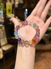 Radiant Fortune | Gold Rutilated Quartz, Super Seven, Herkimer Quartz, Amethyst, Aquamarine, Rose Quartz & Citrine Bracelet